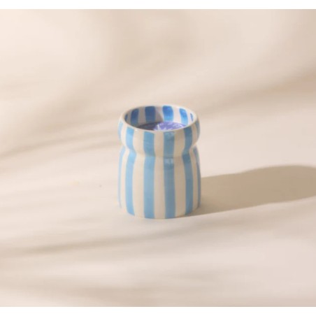 Bougie cabane raye blue