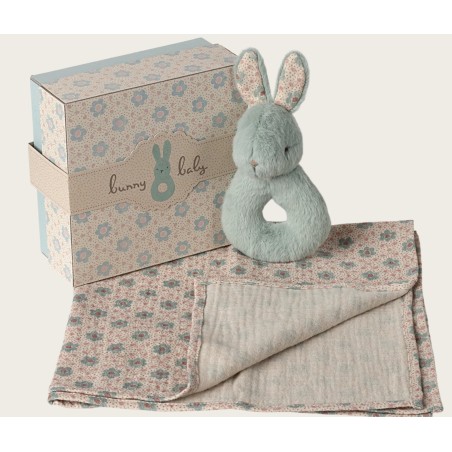 Coffret hochet lapin menthe