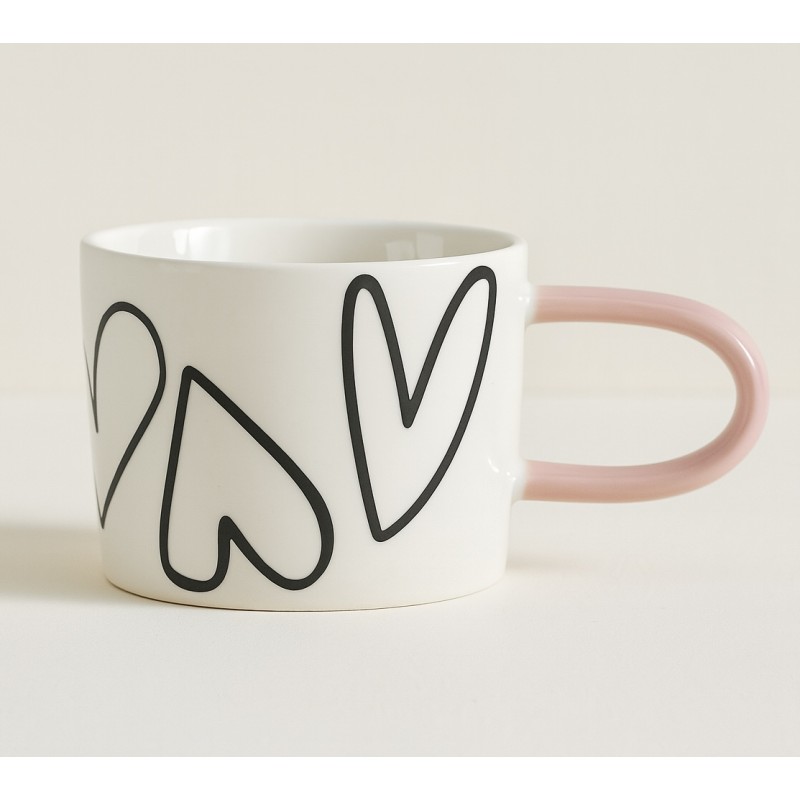Mug coeur noir et rose