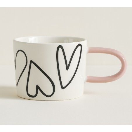 Mug coeur noir et rose