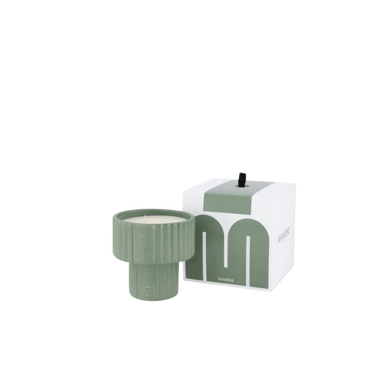 Bougie podium medium andy vert gris 200g