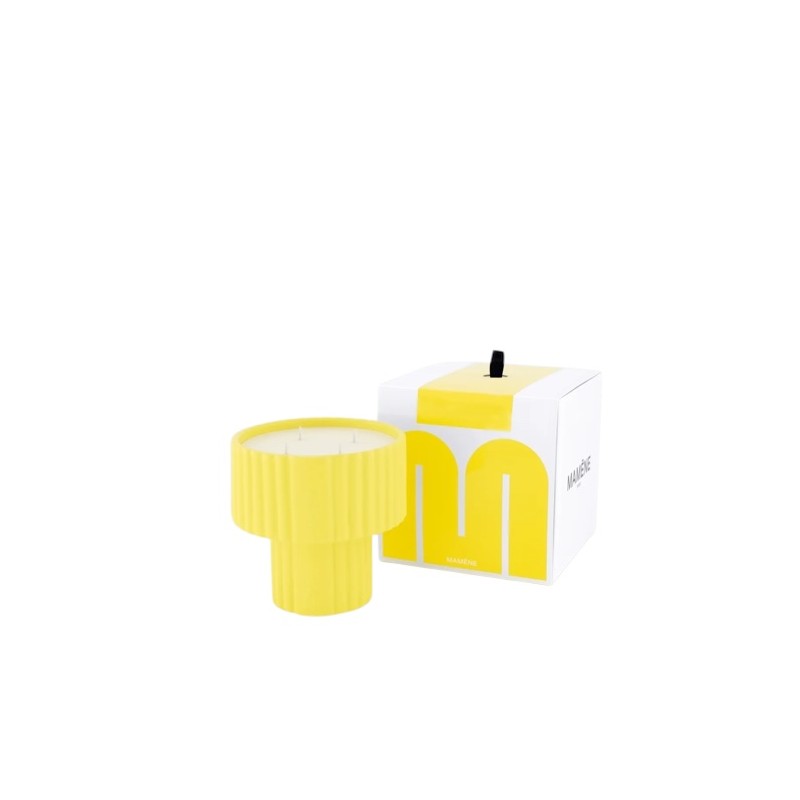 Bougie podium large simone jaune ci 340g