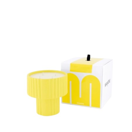Bougie podium large simone jaune ci 340g