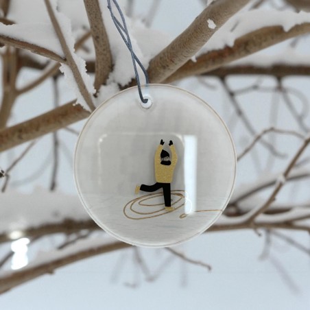 Pendentif verre patin à accrocher