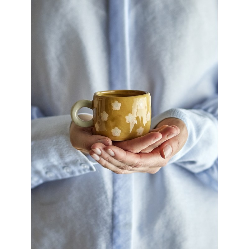Tasse nini marron fleurs