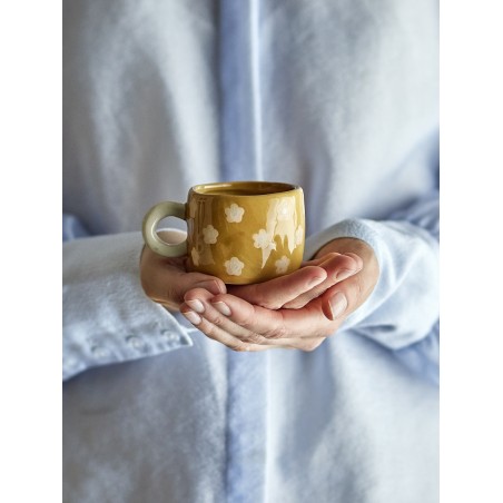 Tasse nini marron fleurs