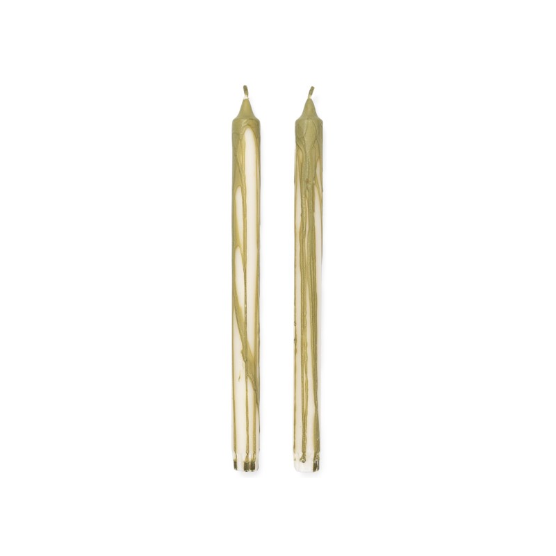 Dryp candles - set of 2 - olive green