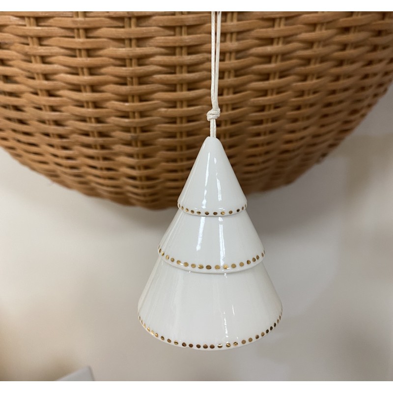 Clochette sapin points dores