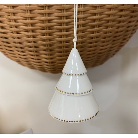 Clochette sapin points dores