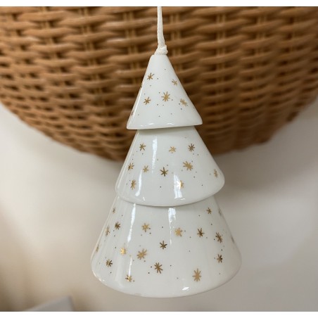 Clochette sapin etoiles dorees