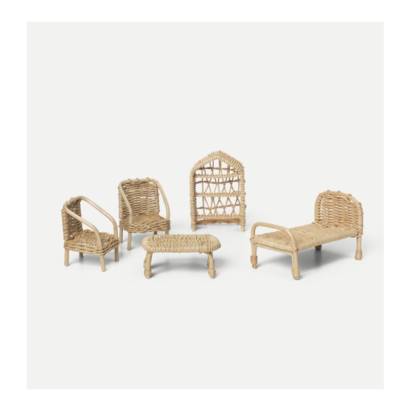 Set mobilier jouets en rotin