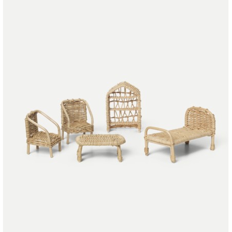 Set mobilier jouets en rotin