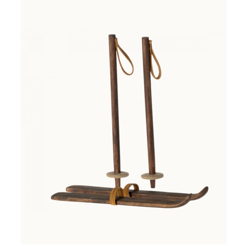 Ski et bâtons grand frère et soeur
