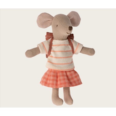 Souris tricycle grande soeur corail