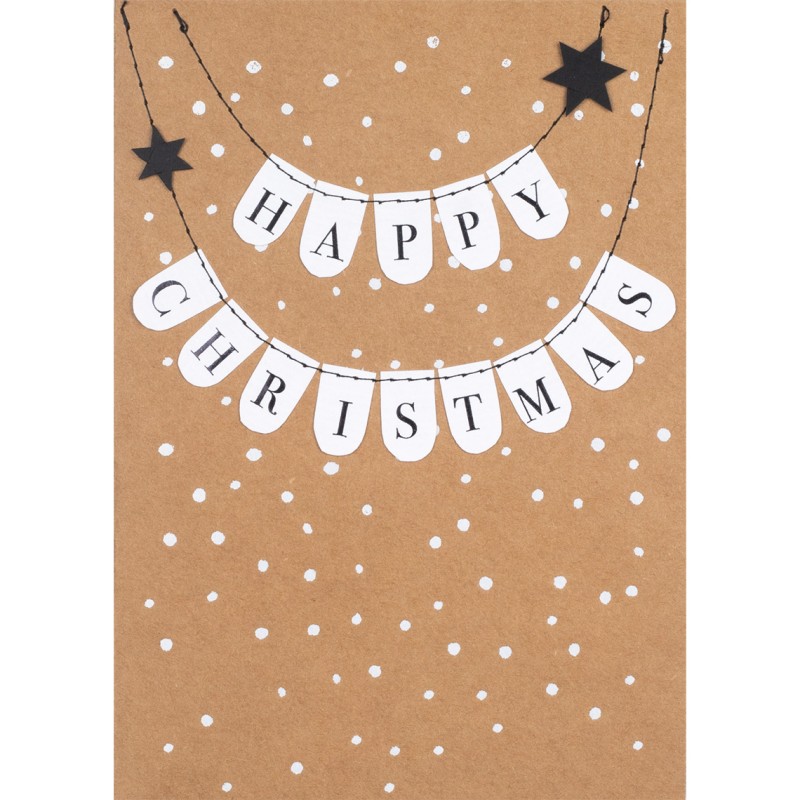 Carte banderoles "Happy Christmas"