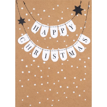 Carte banderoles "Happy Christmas"