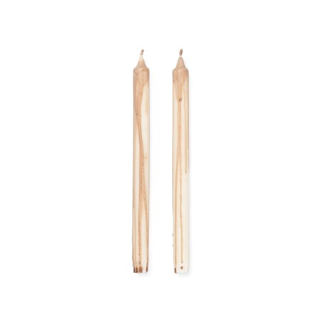Set de 2 bougie coulée beige