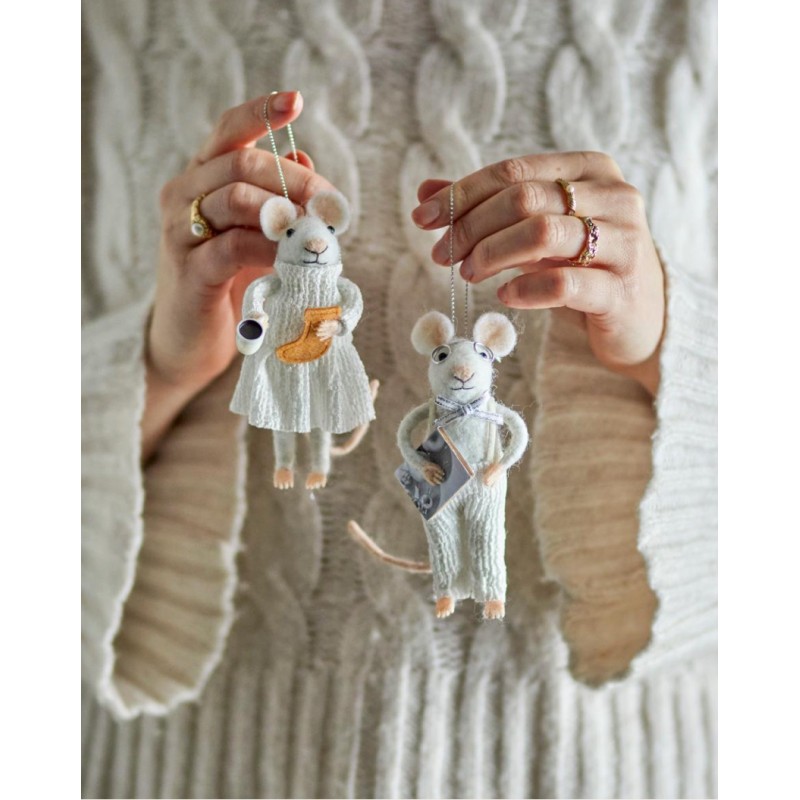 Souris couple en laine set 2