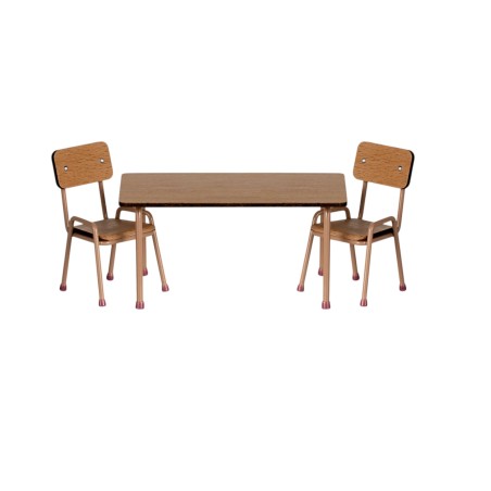Table et chaise souris rose dark powder