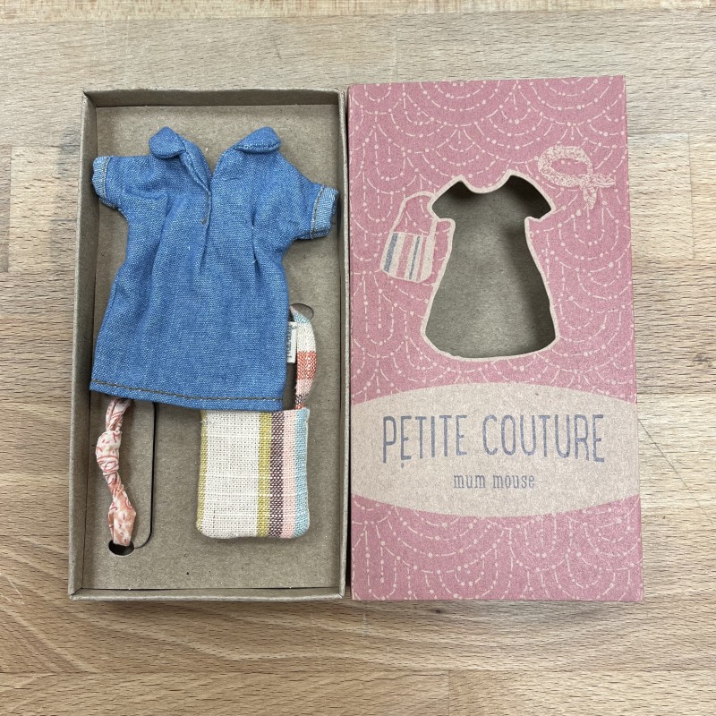 Robe jeans, sac et bandeau maman souris
